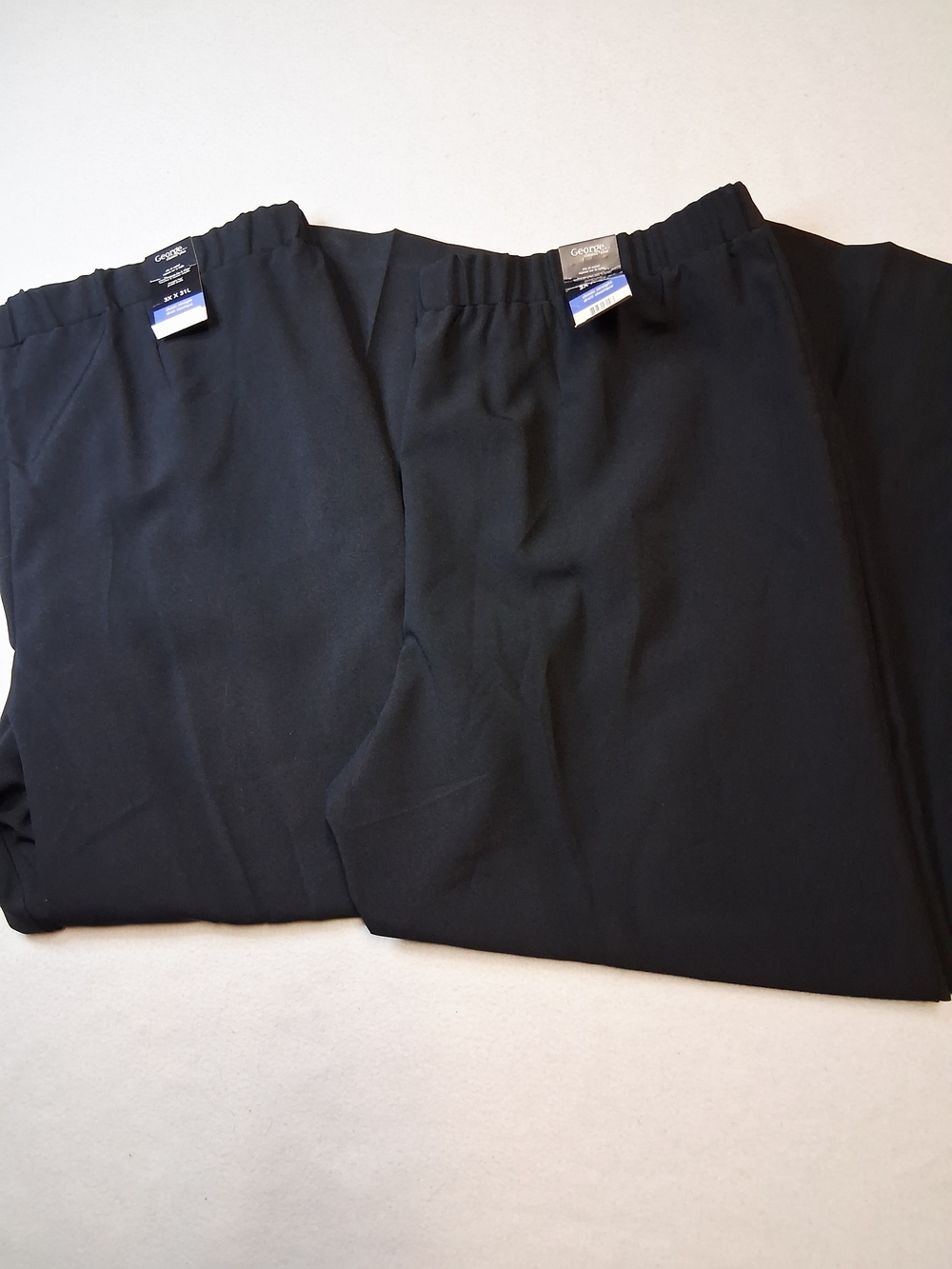 2 Pair Of George Men’s Black Elastic-Waist Pants